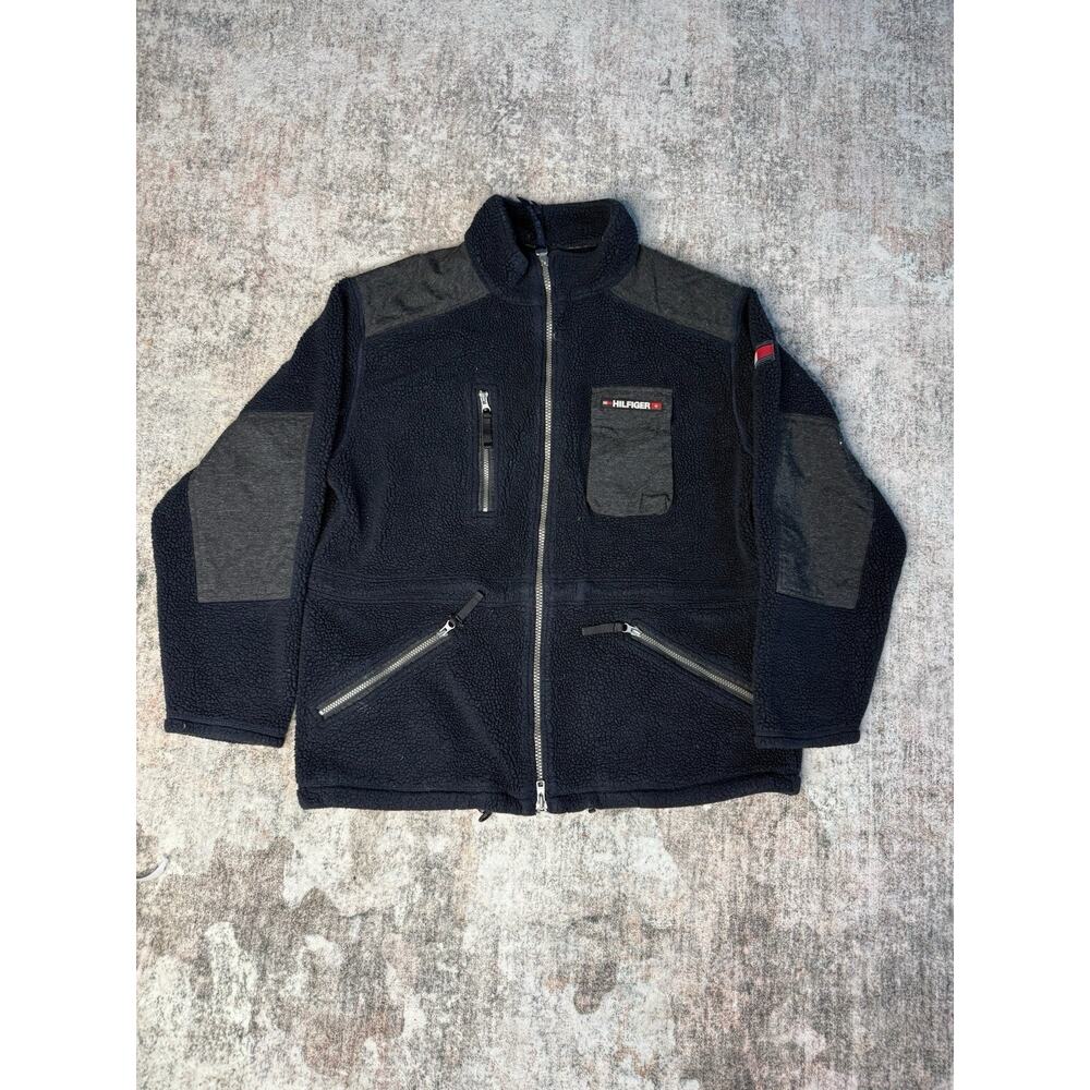 Vintage 90’s Tommy Hilfiger Expedition Outdoors Fleece Jacket XL Deep Pile Navy